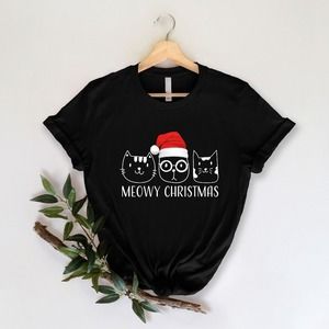 Meowy Christmas Shirt, Cat Christmas Shirt, Christmas T-shirt, Christmas Gifts